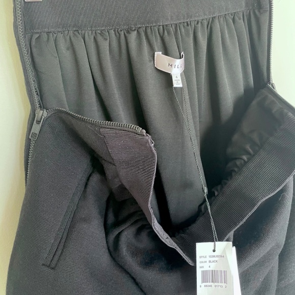 Milly Wool Blend Double Zipper Black Mini Skirt size 4 - Picture 8 of 11